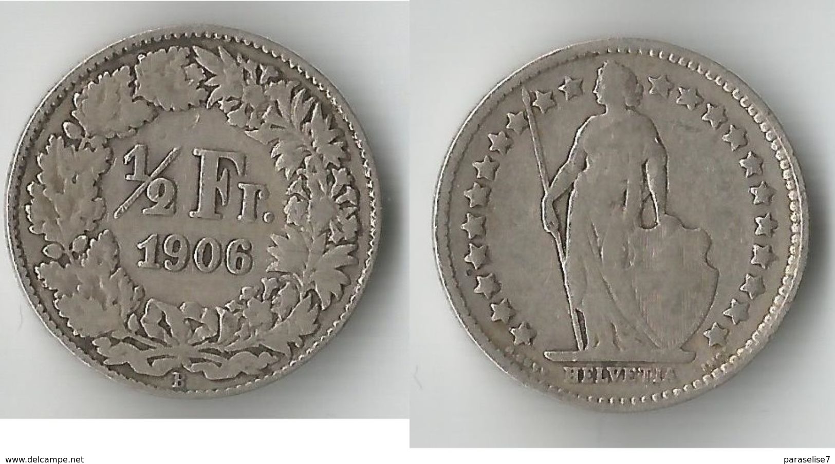 SUISSE 1/2 FRANC 1906   ARGENT - Autres & Non Classés