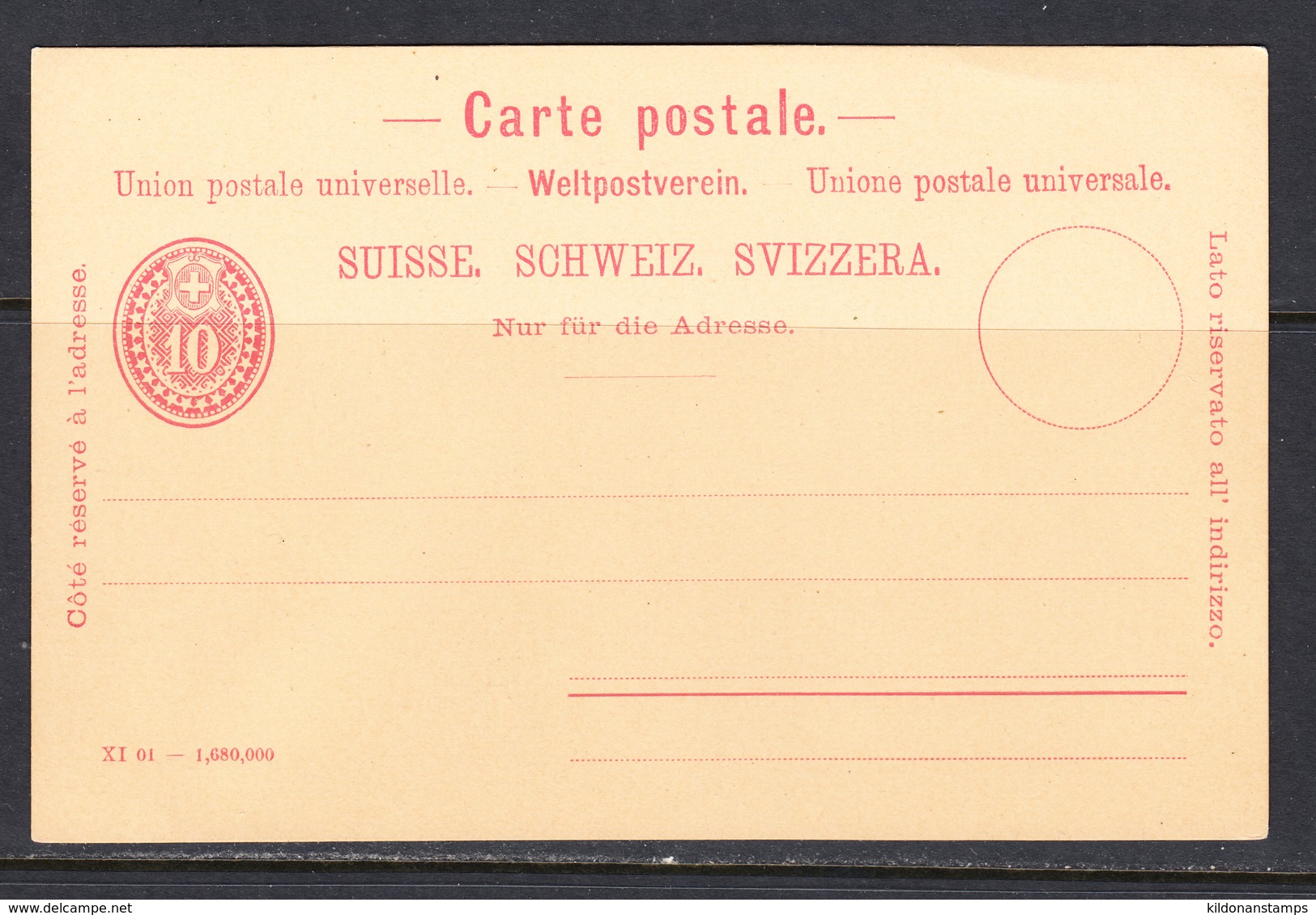 Switzerland 1901 Postal Stationary - Ganzsachen