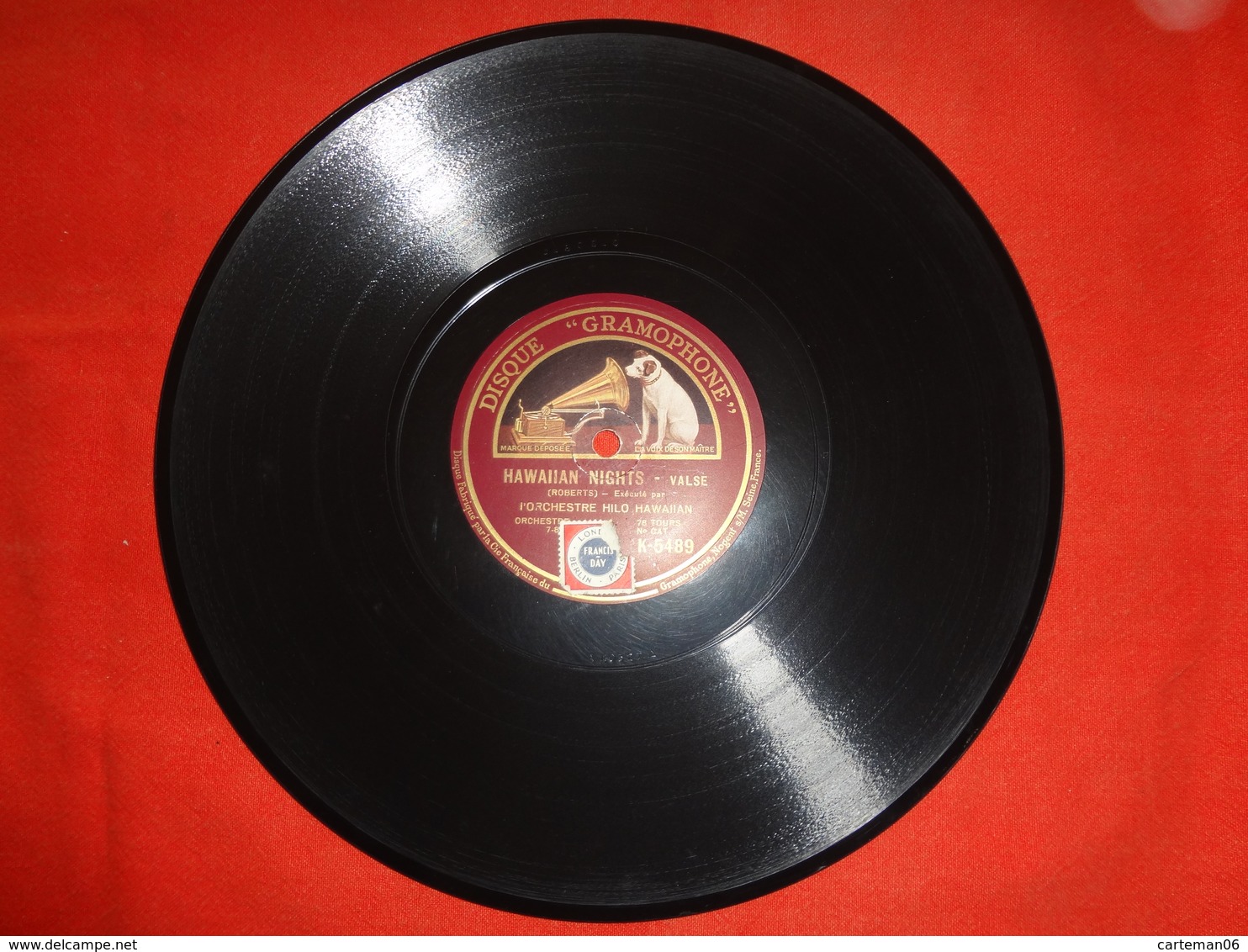 78 T - Disque Gramophone K-5489 - Aloma - Orchestre Hilo Hawaiian - Hawaiian Nights - 78 G - Dischi Per Fonografi