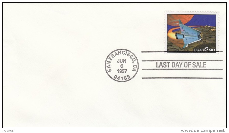 #2543, Last Day Of Sale $2.90 Priority Mail Rate, Space Shuttle Theme 6 June 1997 Illustrated Cover - Nordamerika