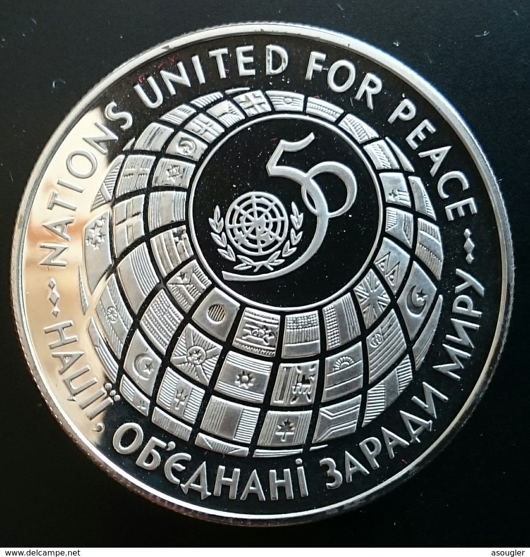 UKRAINE 2 Million Karbovantsiv SILVER PROOF "50 Years - United Nations" Free Shipping Via Registered Air Mail - Ukraine