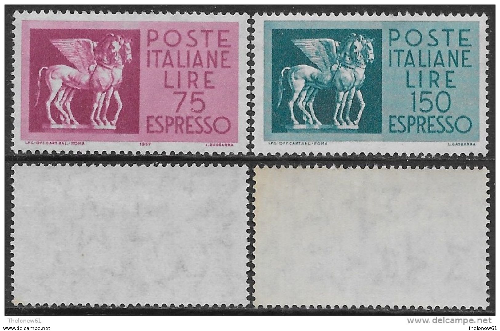 Italia Italy 1958 Espresso Cavalli Alati Sa N.E34-E35 Completa Nuova Integra MNH ** - Posta Espressa/pneumatica