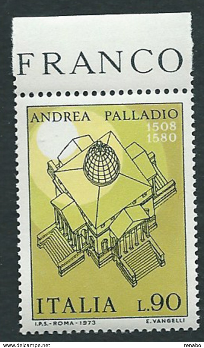 Italia 1973; Andrea Palladio, Architetto Costruì La Rotonda. Francobollo Di Bordo. - 1971-80:  Nuovi