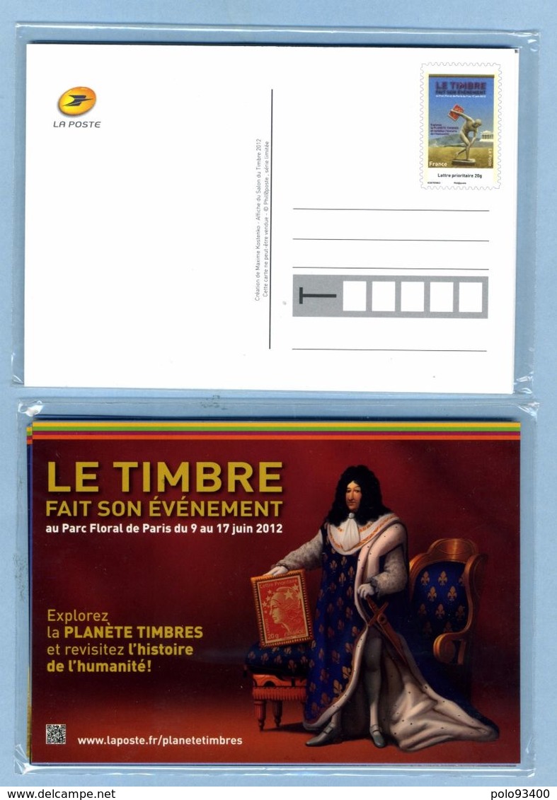 2012 Lot De 5 Cartes "Le Timbre Fait Son événement" - PAP: TSC Und Halboffizielle Aufdrucke