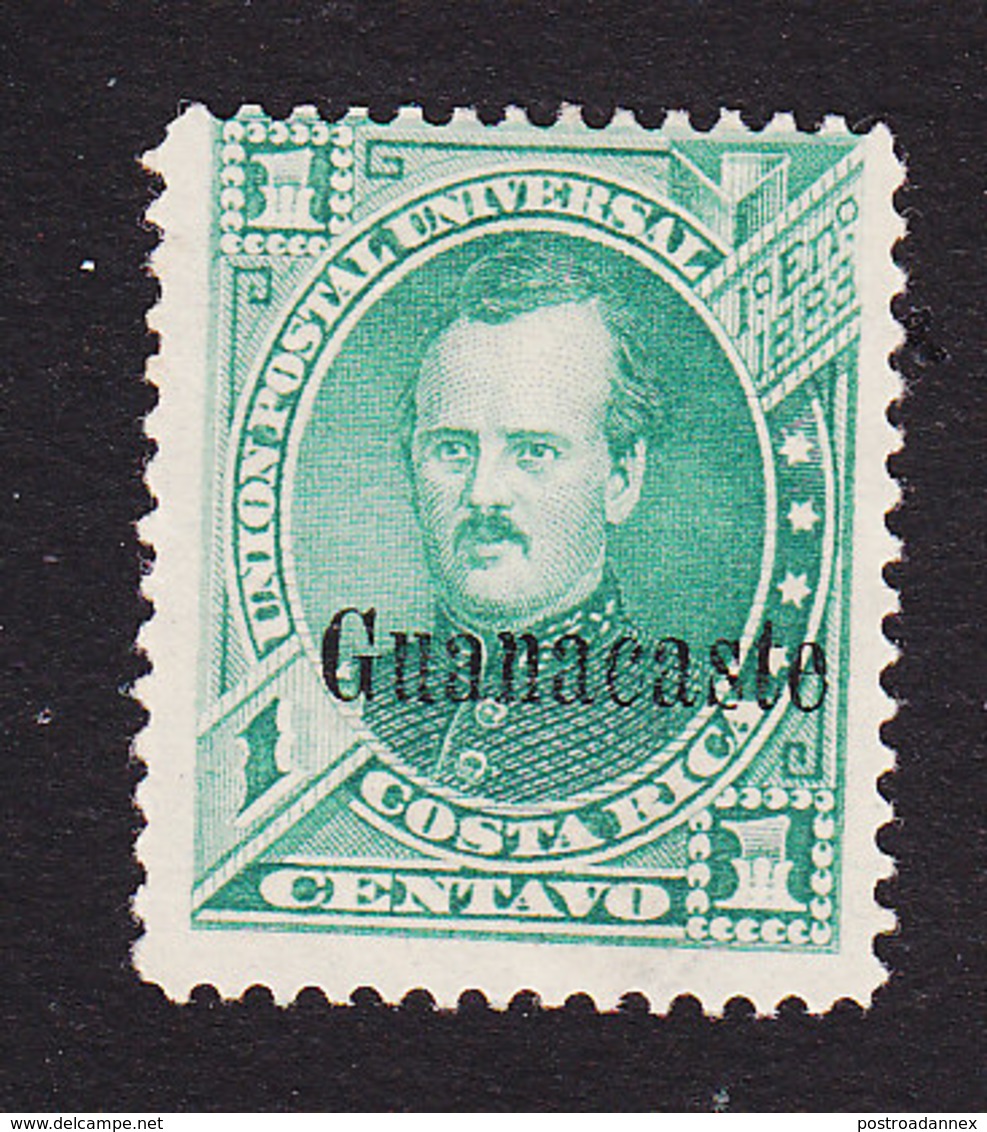 Costa Rica, Guanacaste, Scott #1, Mint Hinged, Fernandez Overprinted, Issued 1885 - Costa Rica