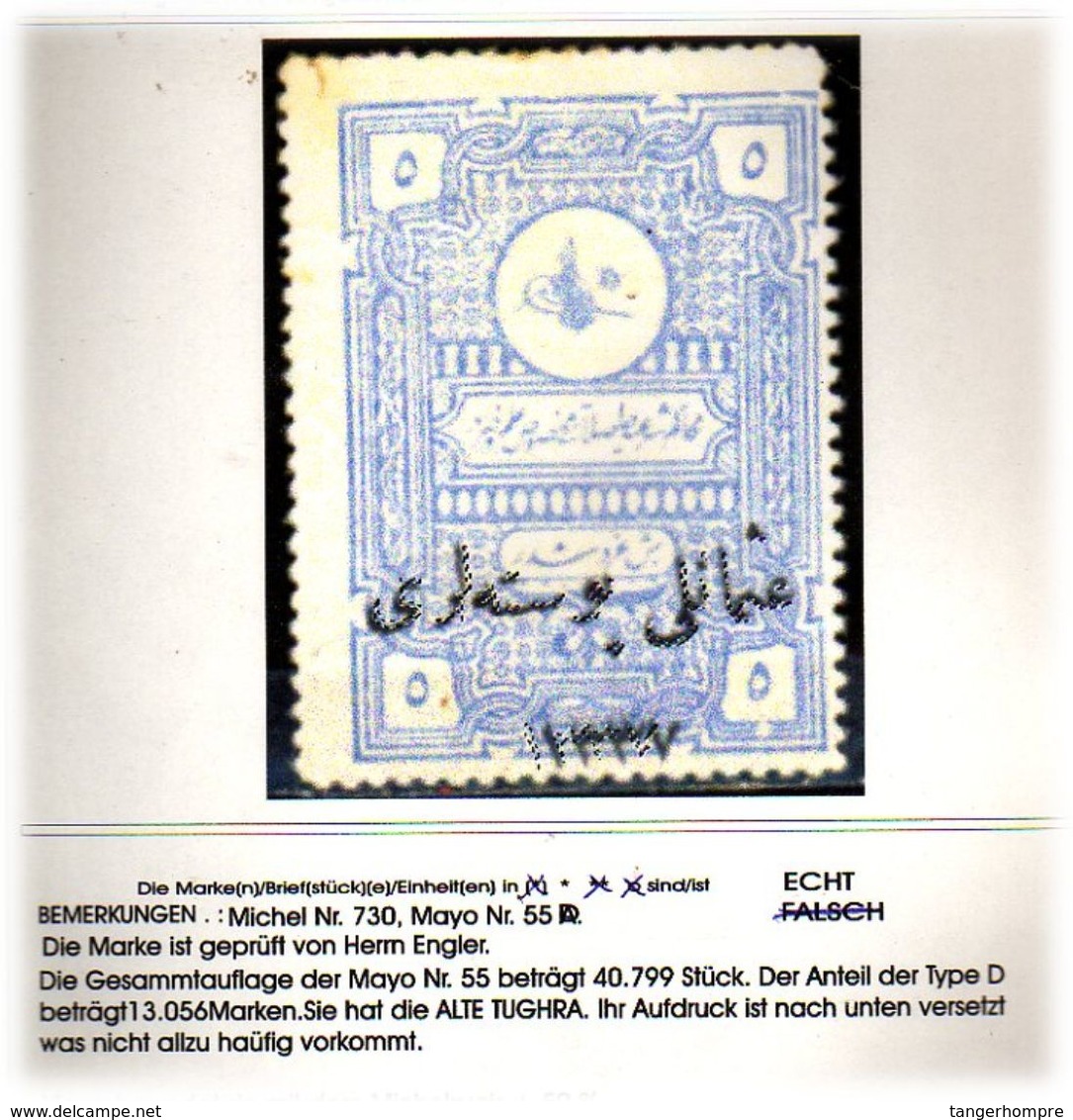 TURKEY , EARLY OTTOMAN SPECIALIZED FOR SPECIALIST, SEE...Mi. Nr. 730 - Mayo 55 D - 1920-21 Anatolia