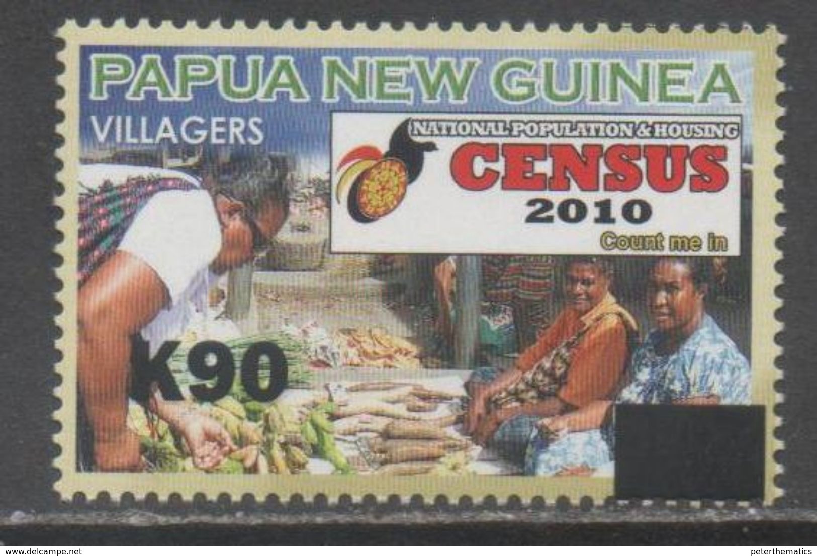 PAPUA NEW GUINEA, 2017, MNH, CENSUS, MARKETS, VEGETABLES, 90K OVERPRINT, VERY SCARCE - Food