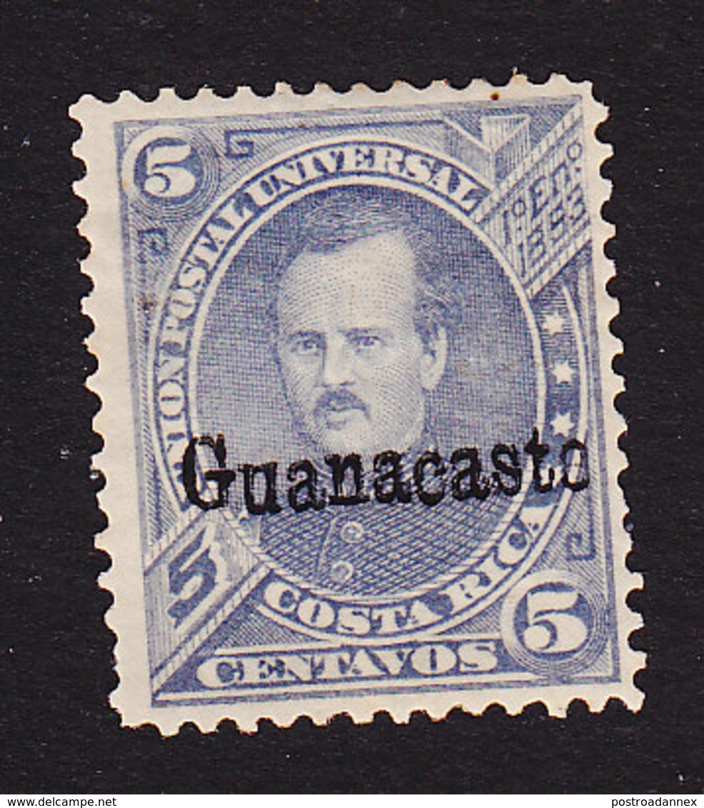Costa Rica, Guanacaste, Scott #9, Mint Hinged, Fernandez Overprinted, Issued 1885 - Costa Rica