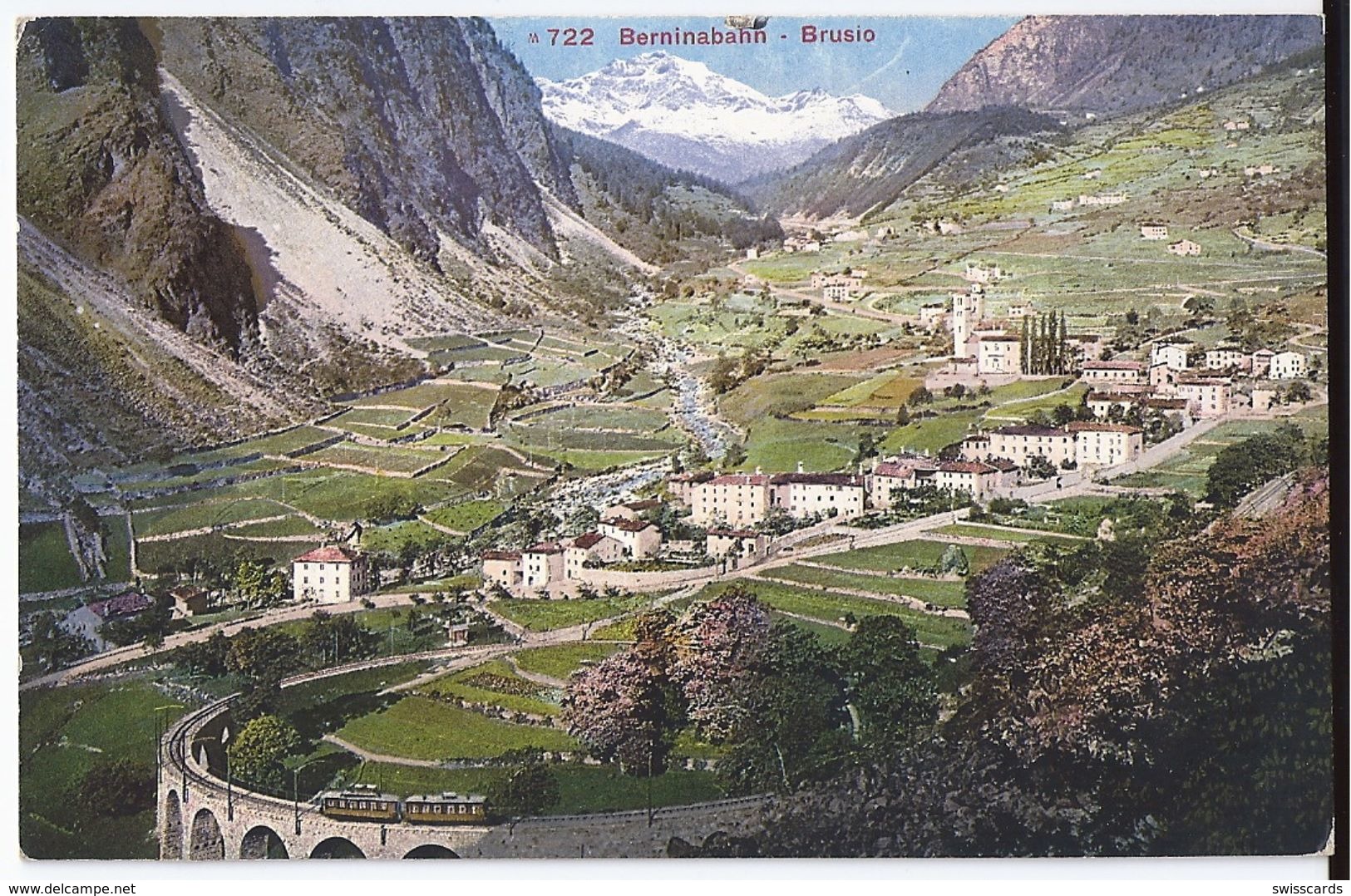 BRUSIO: Dorf Mit Berninabahn, Zug 1919 - Brusio