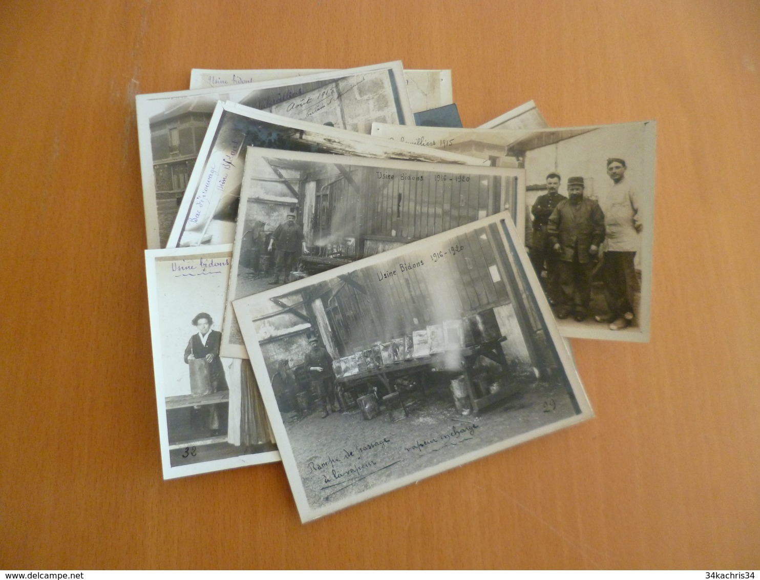 Lot 12 Photos Cartes Photos Aubervilliers Usine De Bidon Recollées Sur Cartons Qques Trous Punaises Sinon TBE - Albums & Collections
