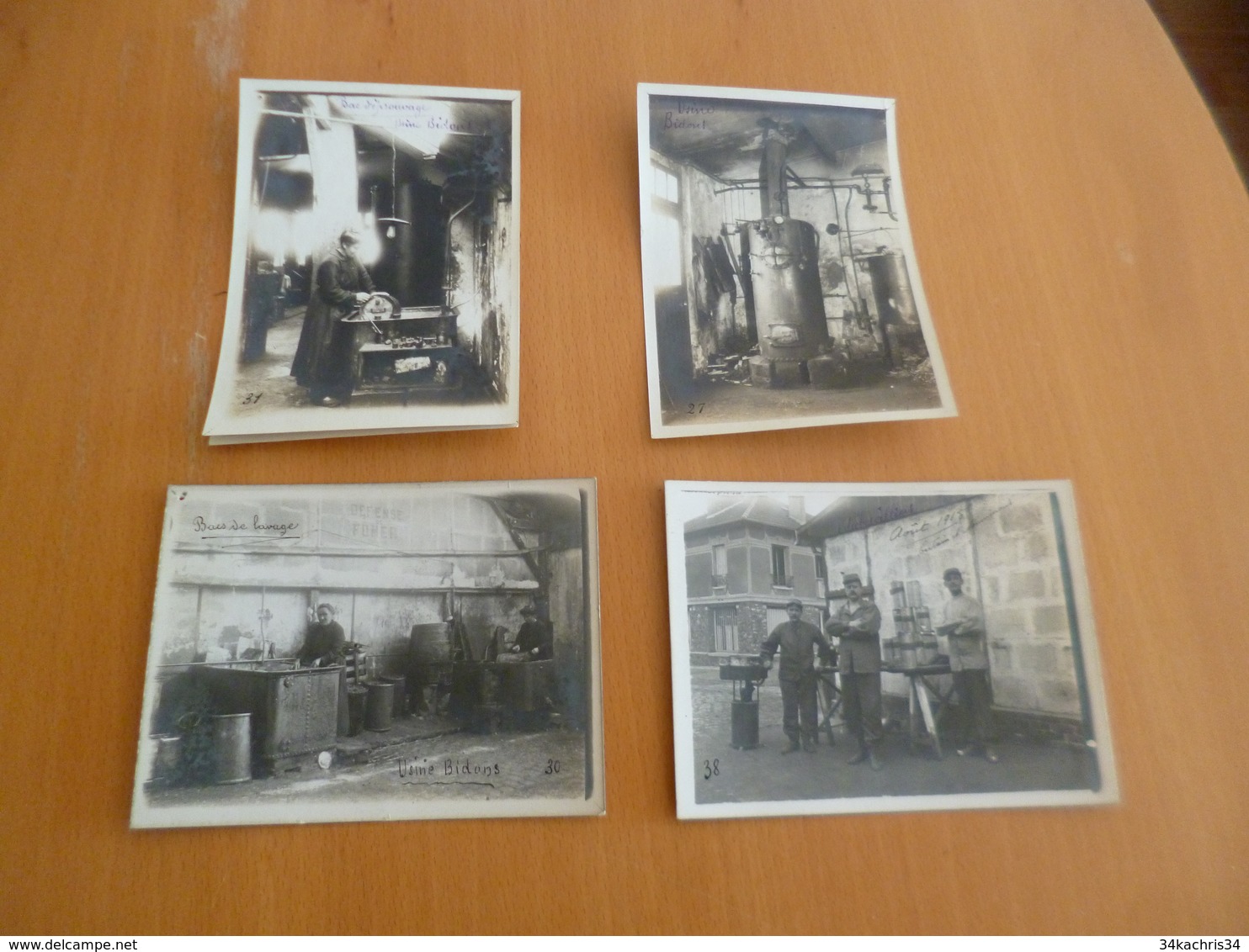 Lot 12 Photos Cartes Photos Aubervilliers Usine De Bidon Recollées Sur Cartons Qques Trous Punaises Sinon TBE - Alben & Sammlungen