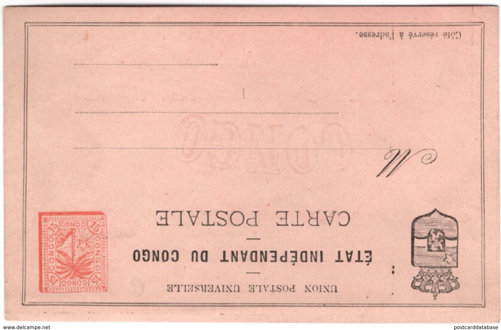 Etat Indépendant Du Congo - Carte Postale - Unused - Stamped Stationery