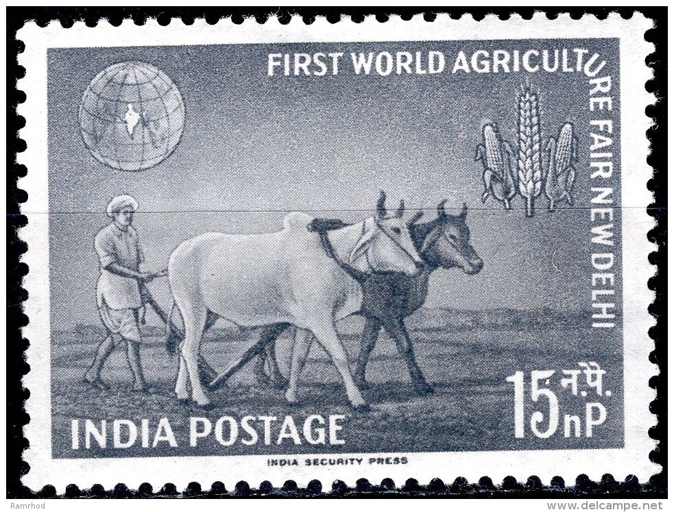 INDIA 1959 First World Agriculture Fair, New Delhi - 15np Agriculture MH - Unused Stamps