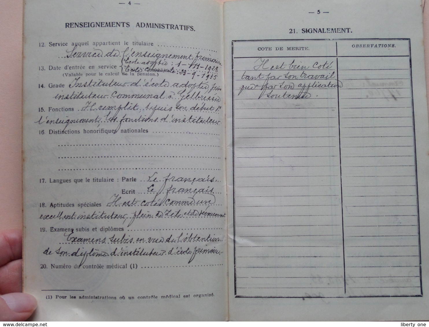 Livret De MOBILISATION Civile ( TONET Ernest - Namur 1908 ) Gelbressée Anno 1928/35 ( Détail Zie / Voir Photo ) ! - Documents