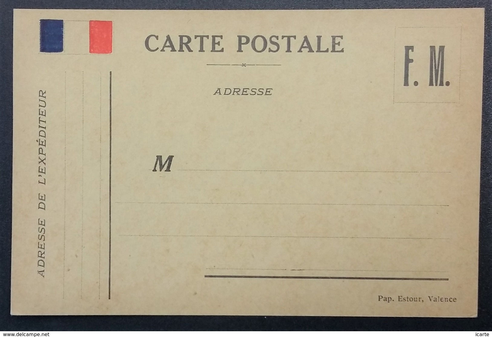 Carte De Franchise Militaire Illustrée 1 Drapeau éditée à Valence - Lettres & Documents