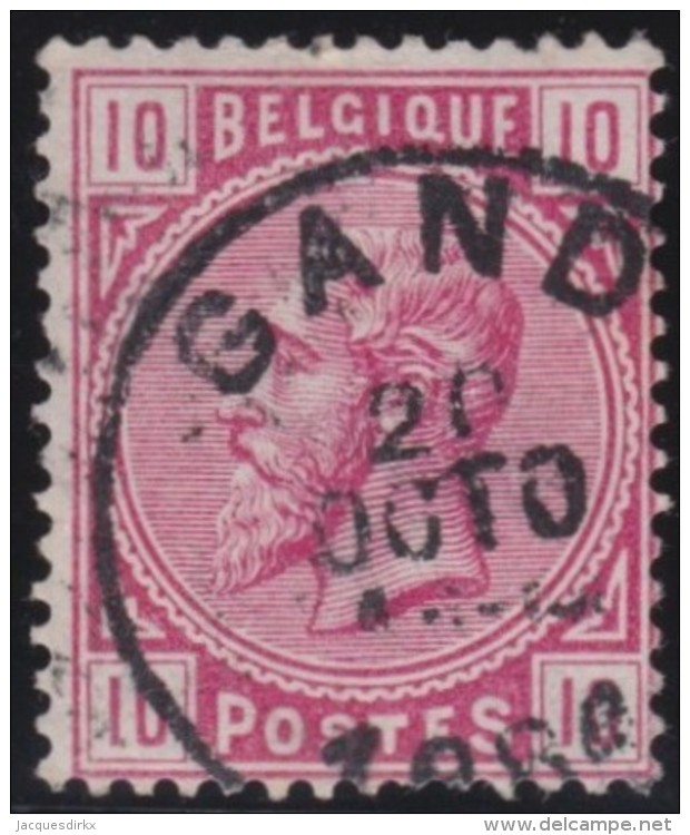 Belgie       .       OBP    .      38        .         O         .    Gebruikt   .     /      .       Oblitéré - 1883 Leopold II