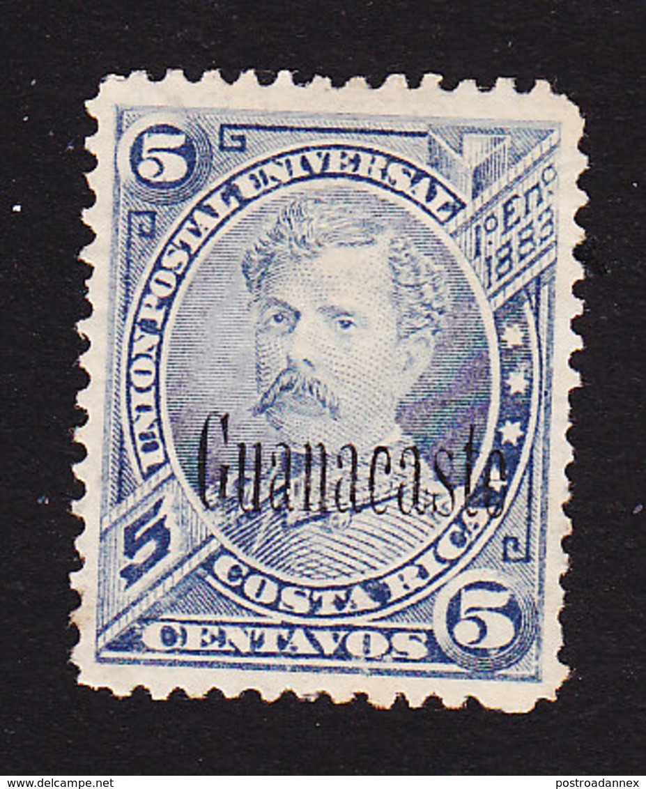 Costa Rica, Guanacaste, Scott #43, Mint Hinged, Alfaro Overprinted, Issued 1888 - Costa Rica