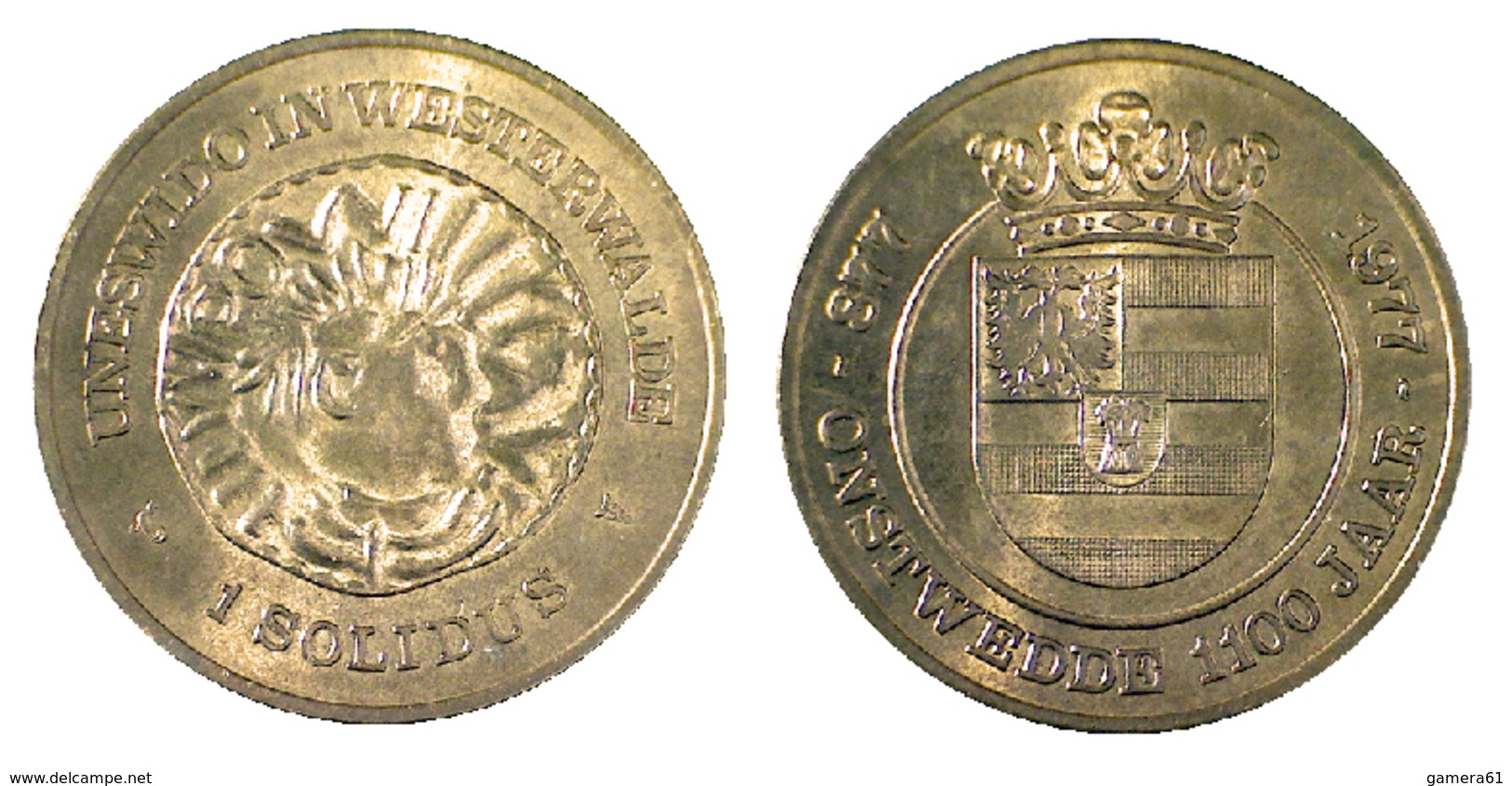 01845 GETTONE JETON TOKEN ADVERTISING COMMEMORATIVE UNESWIDO IN WESTERWALDE 1 SOLIDUS ONSTWEDDE 1100 JAAR - Autres & Non Classés