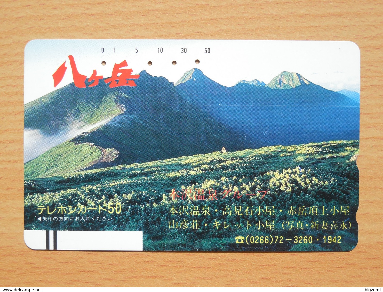 Japon Japan Free Front Bar, Balken Phonecard  / 110-6625 / Landscape / Yatsugatake Mountain - Montagnes