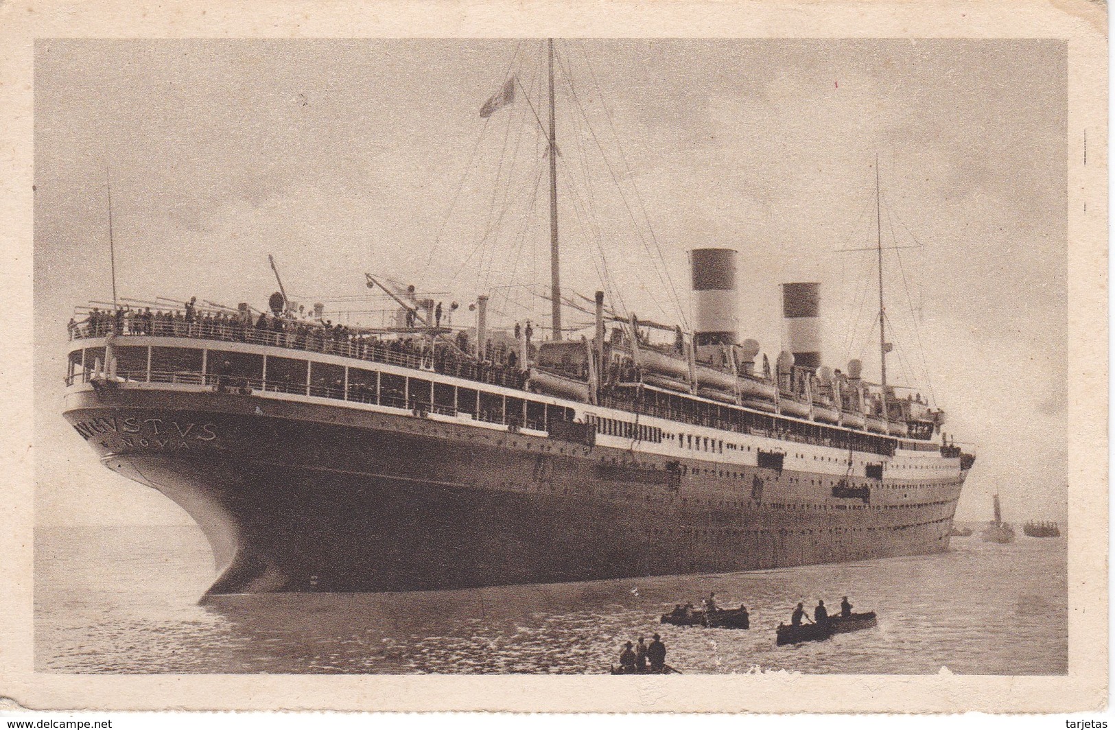 POSTAL DEL BARCO AUGUSTUS   (BARCO-SHIP) MEDITERRANEO - AMERICA DEL NORTE - Commercio