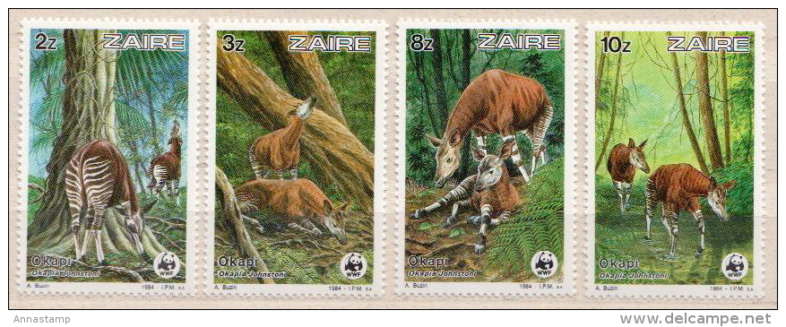 Zaire MNH Okapi, WWF Set And SS - Unused Stamps