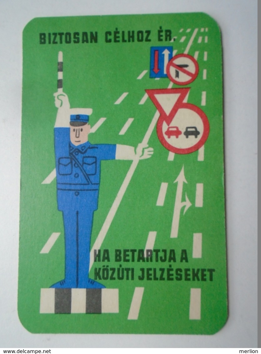 D156612 Hungary  - Traffic Signs  - Policeman -ÁB Insurance Comp.   - Pocket Calendar - Calendrier Poche 1965 - Petit Format : 1961-70