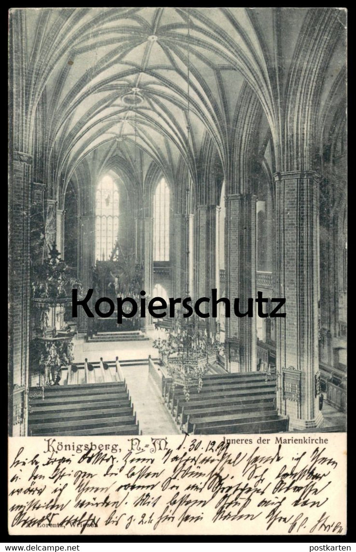 ALTE POSTKARTE KÖNIGSBERG NEUMARK INNERES DER MARIENKIRCHE 1899 Kirche Chojna Church église Postcard Cpa AK - Neumark