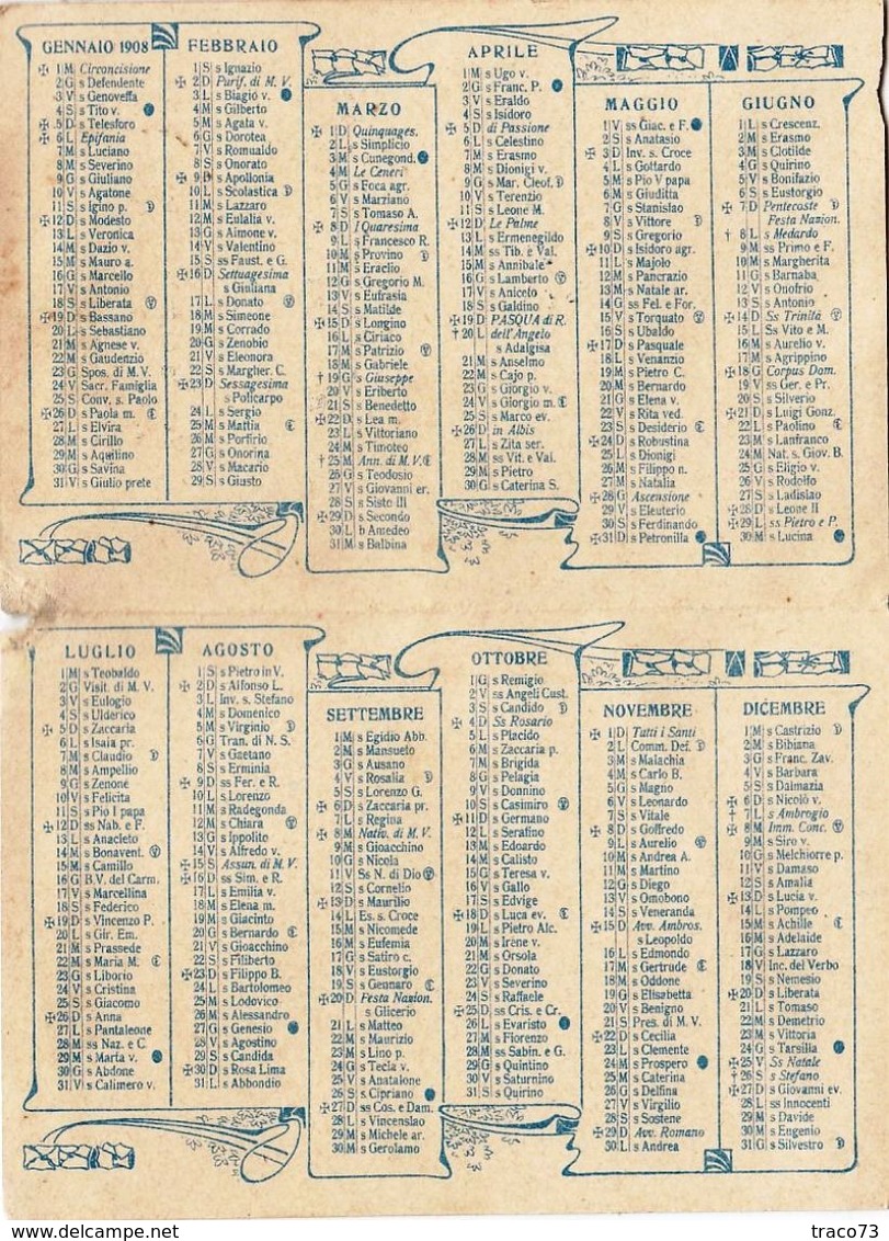 PALERMO 1908 - Calendario Pubblicitario /  Farmacia Luigi PETRALIA  Via Macqueda Rimpetto Il Teatro Massimo - Small : 1901-20