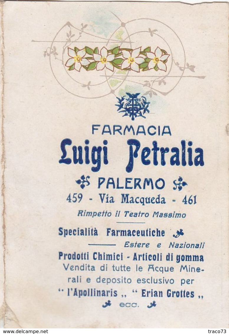 PALERMO 1908 - Calendario Pubblicitario /  Farmacia Luigi PETRALIA  Via Macqueda Rimpetto Il Teatro Massimo - Small : 1901-20