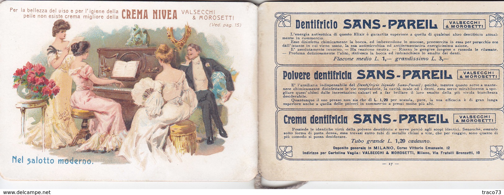 MILANO 1907 - Calendario Pubblicitario /  VALMOR - SAPONE _ VALSECCHI & MOROSETTI