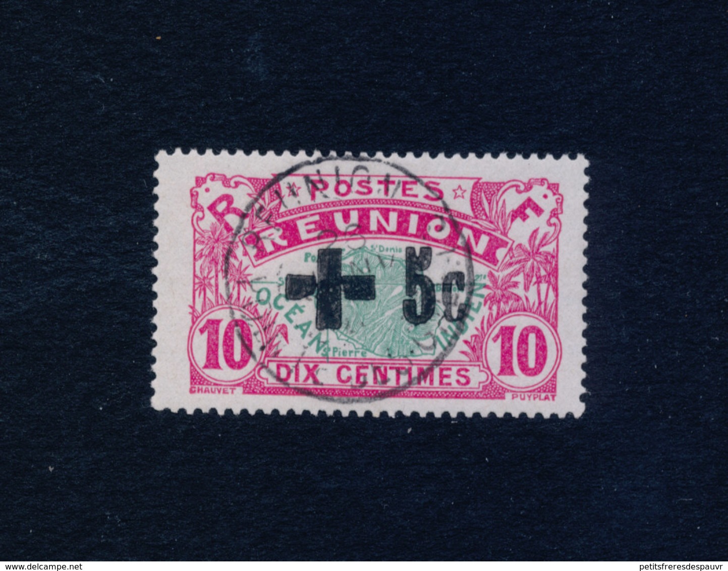 RÉUNION 1915 - Croix Rouge Yvert N°80 Oblitéré ° Cote 150€ - Oblitérés