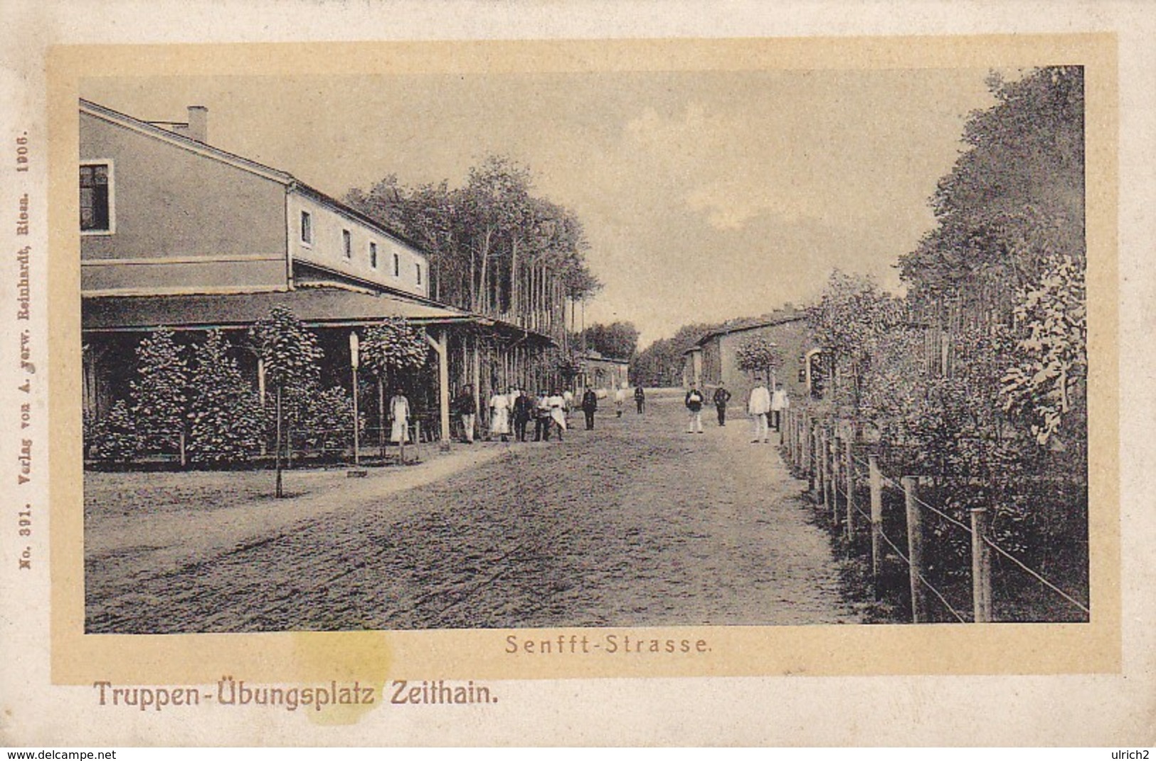 AK Truppen-Übungsplatz Zeithain - Senfft-Strasse - 1906 (32786) - Zeithain