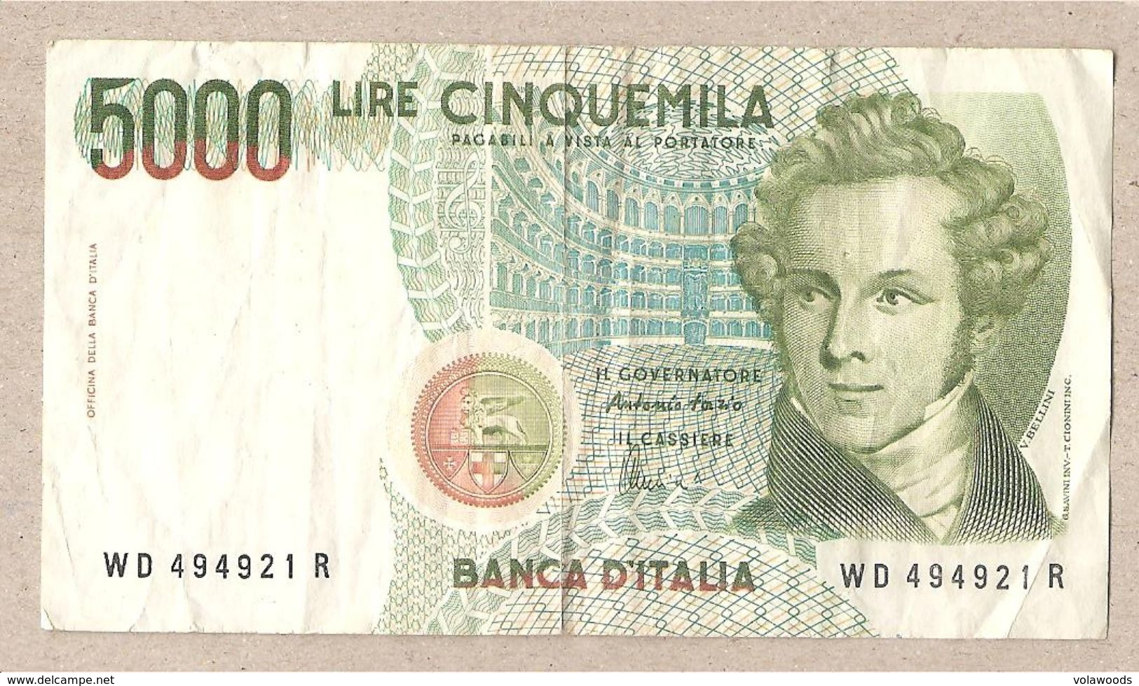 Italia - Banconota Circolata Da 5000£ "Bellini" P-111c - 1996 #19 - 5000 Lire