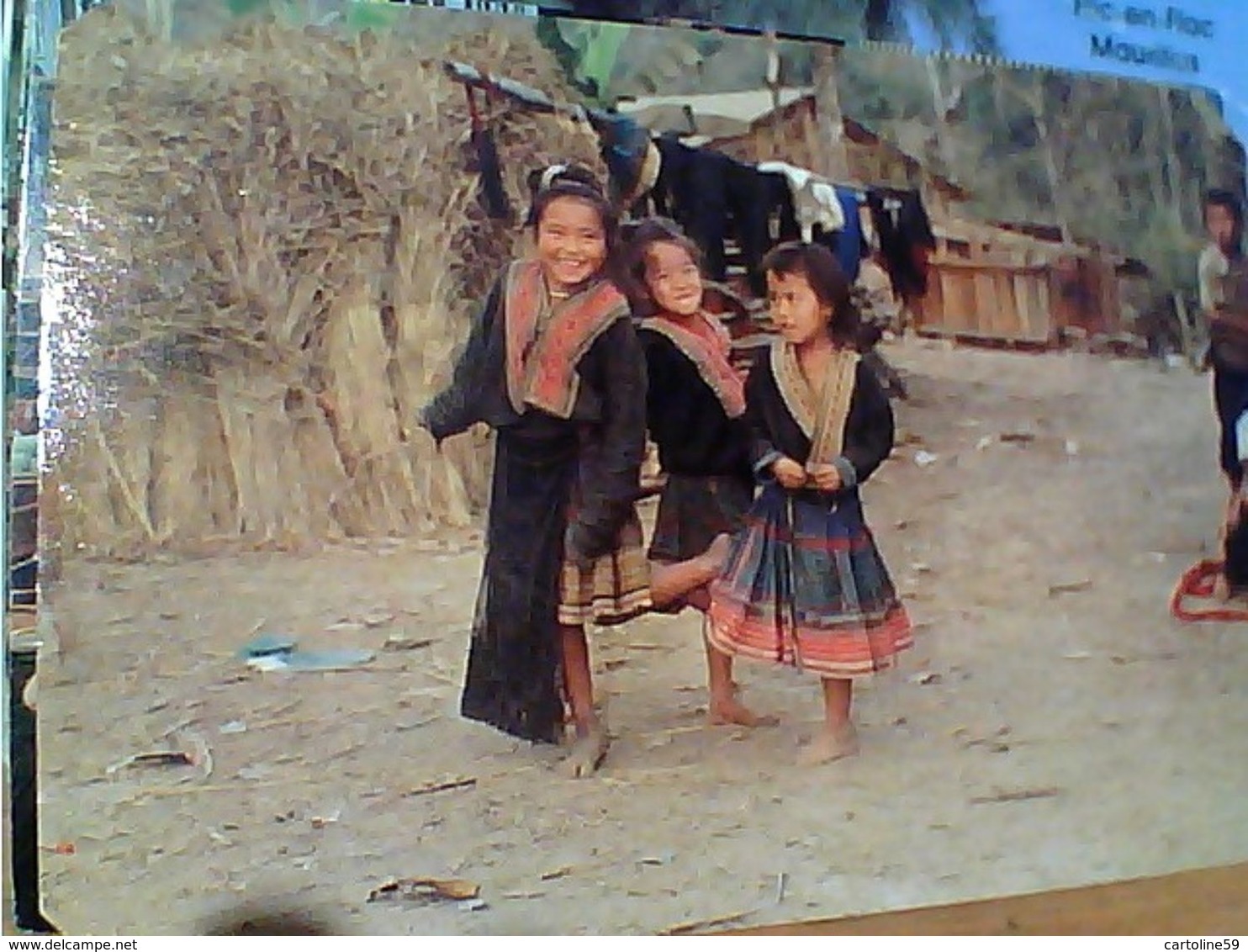 THAILAND THAI HILL TRIBE  MEO CHILDRENS BAMBINI COSTUME  VB1986  GN21038 ANGOLI TAGLATI - Tailandia