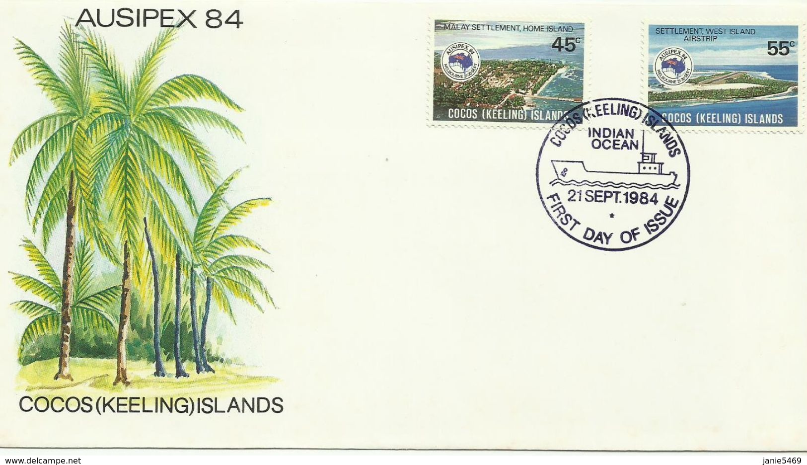 Cocos Islands 1984 Ausipex 84 FDC - Cocos (Keeling) Islands