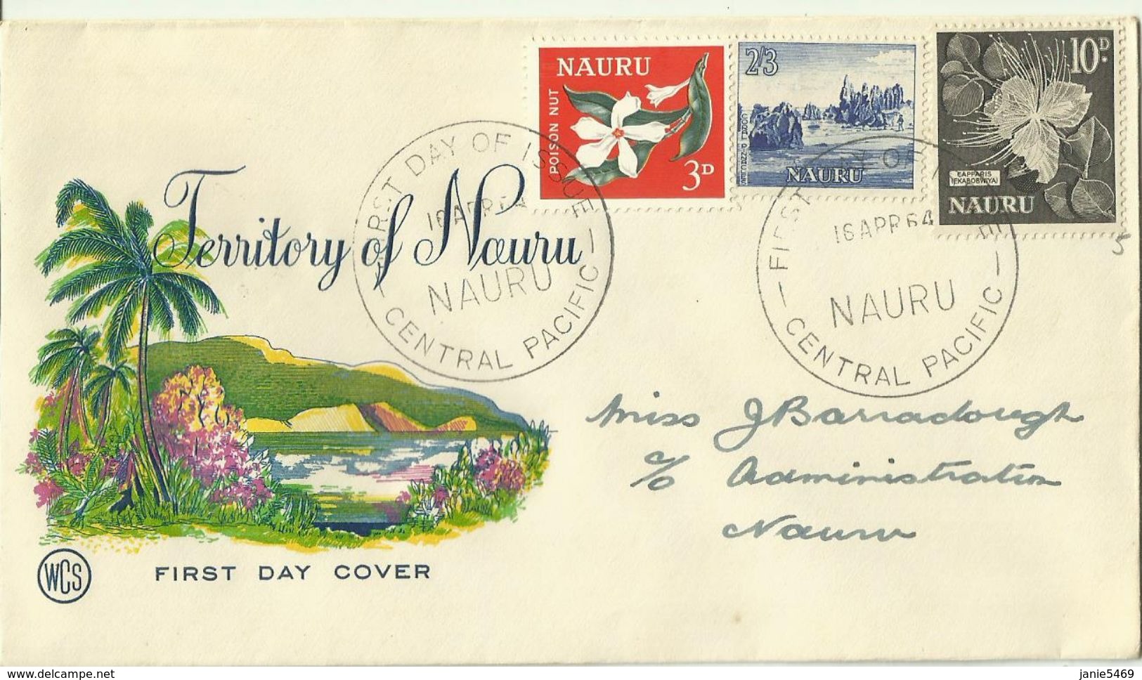 Nauru 1964 Definitives Wesley FDC - Nauru