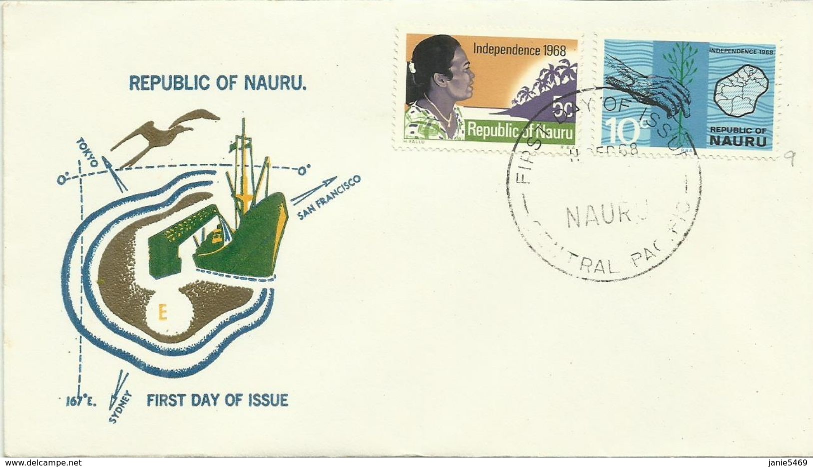 Nauru 1968 Independence FDC - Nauru