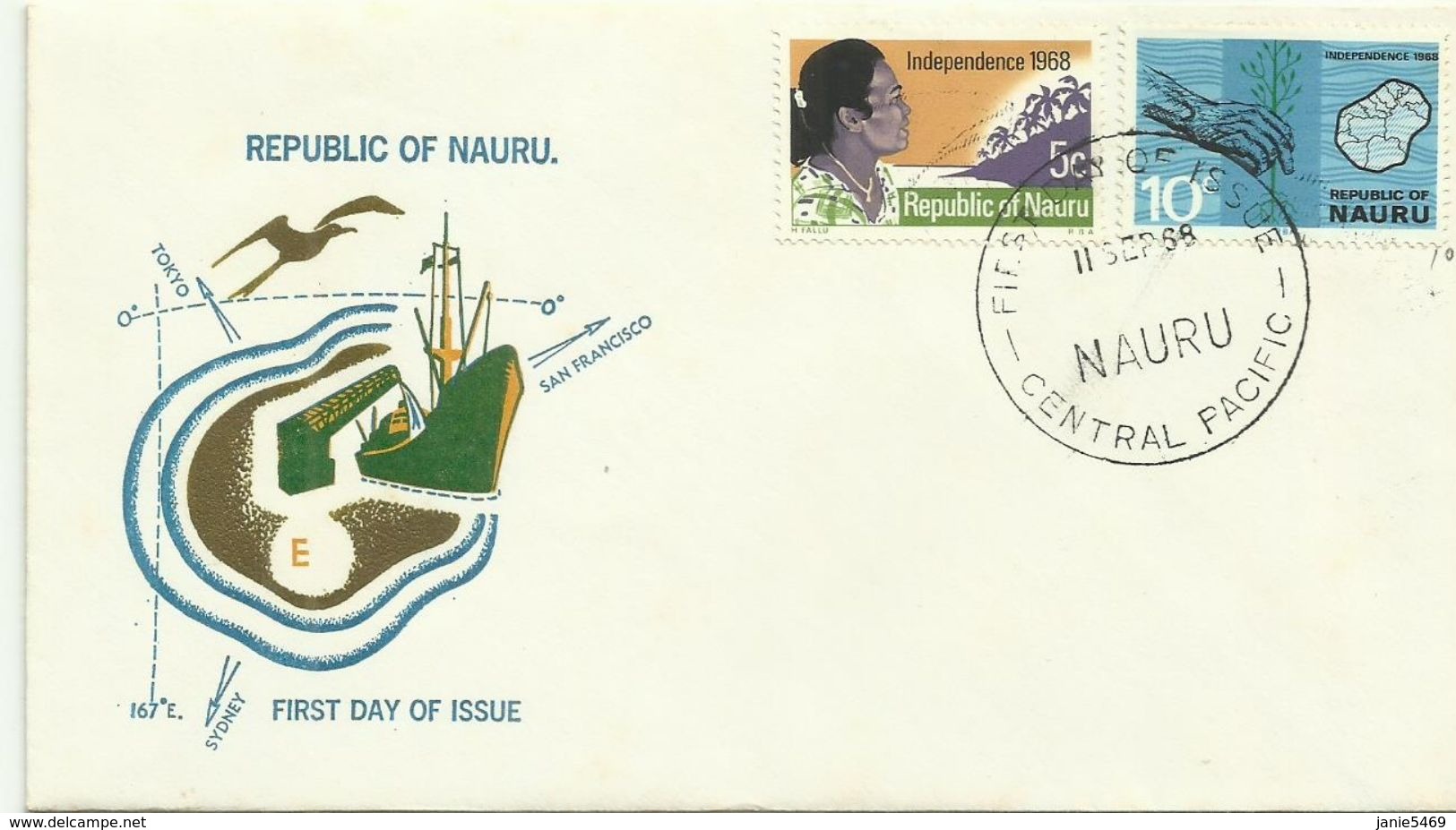 Nauru 1968 Independence FDC - Nauru