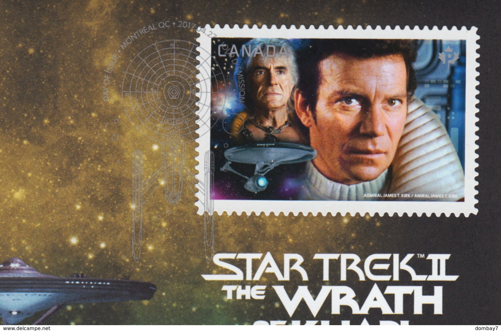 Admiral James T. Kirk = STAR TREK = First Day Cover FDC, OFDC Canada 2017 - North  America