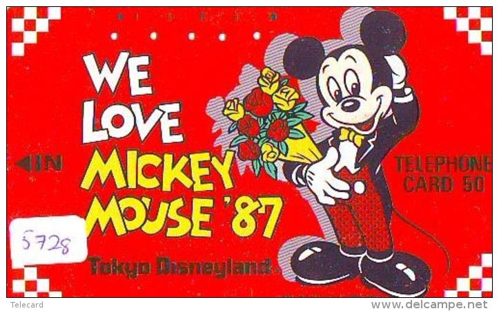 Télécarte Japon / 110-33345 - DISNEY - TOKYO DISNEYLAND - WE LOVE MICKEY * 1987 (5728) Japan Phonecard - Disney