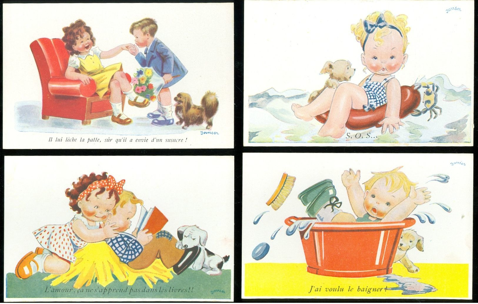Beau Lot De 20 Cartes Postales De Fantaisie Illustrateur  Janser  Mooi Lot Van 20 Postkaarten Van Fantasie Illustrator - 5 - 99 Cartes