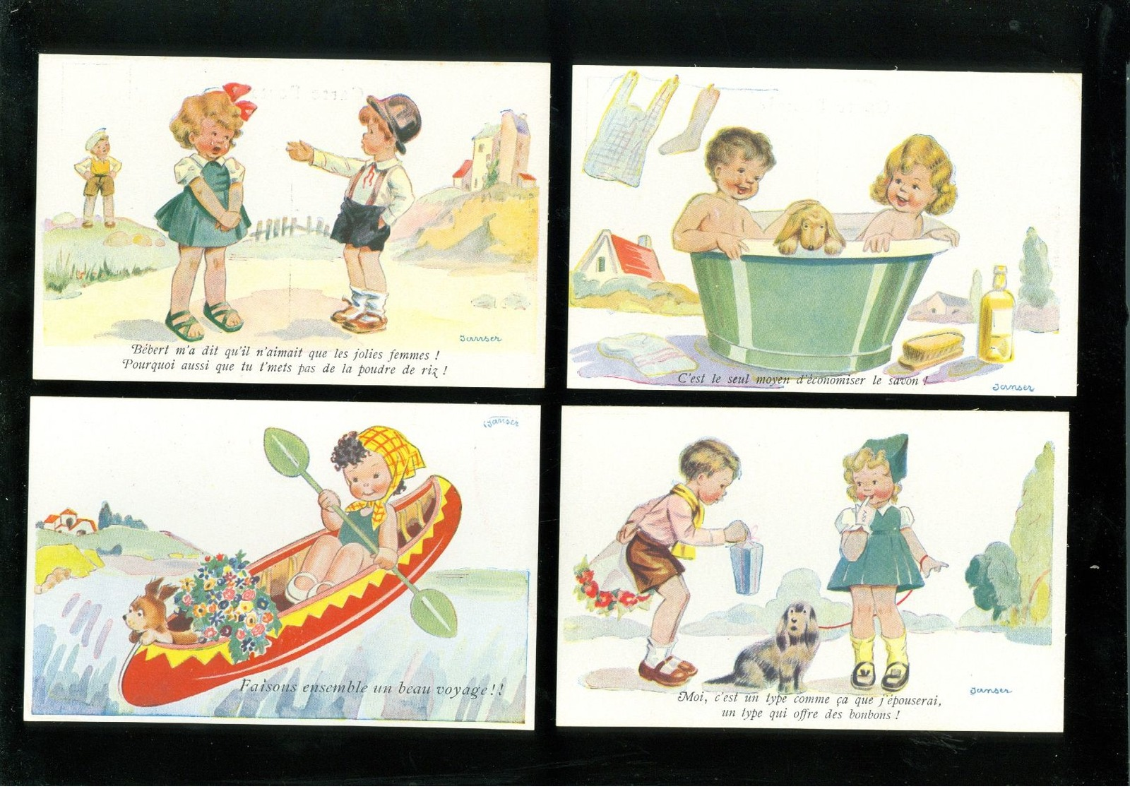 Beau Lot De 20 Cartes Postales De Fantaisie Illustrateur  Janser  Mooi Lot Van 20 Postkaarten Van Fantasie Illustrator - 5 - 99 Postcards