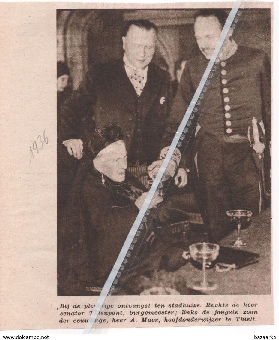 THIELT...1936...EEUWELINGE A. MAES ONTVANGEN DOOR SENATOR THIENPONT - Unclassified