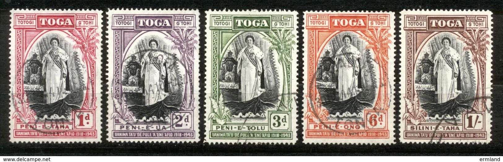 Toga - Tonga 1944 - Michel Nr. 82 - 86 O - Tonga (...-1970)
