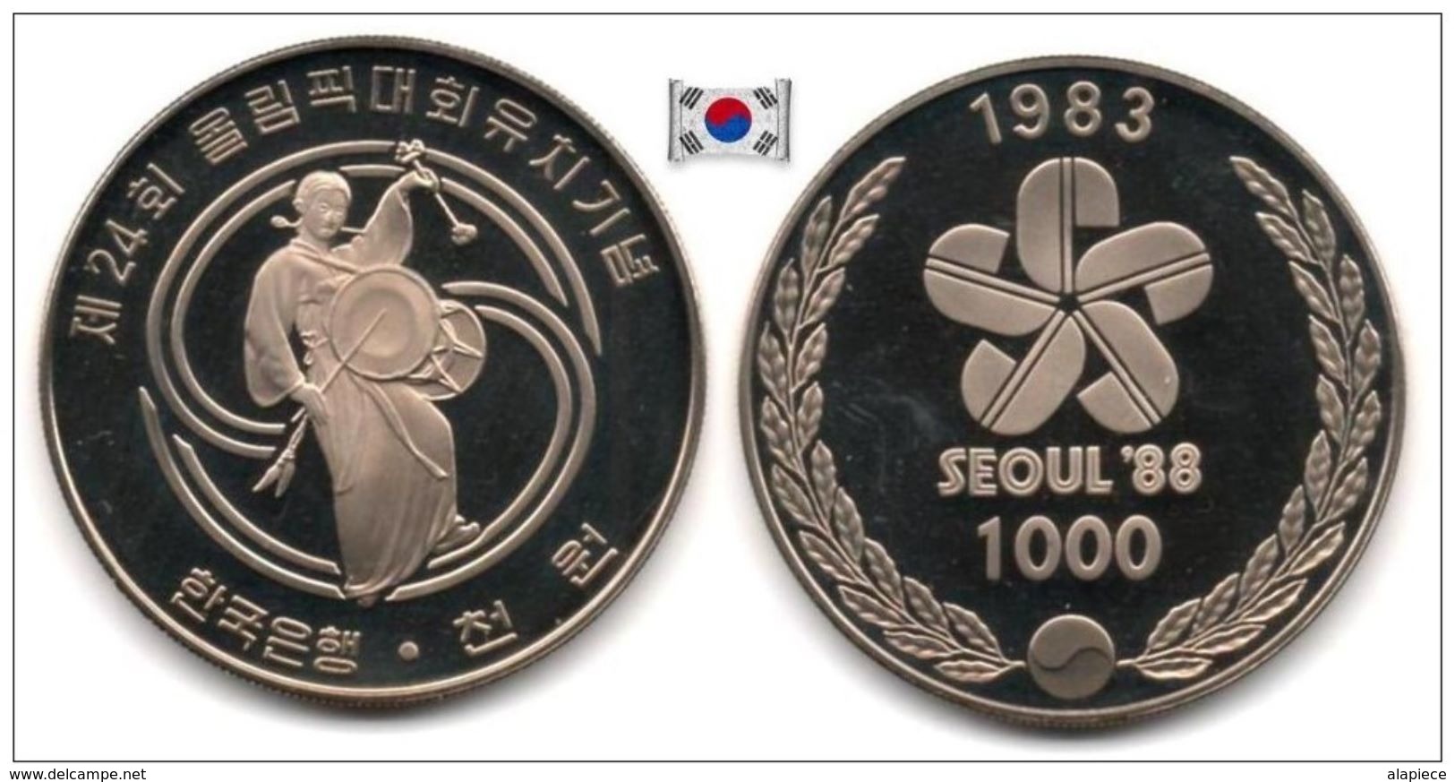 South Korea - 1000 Won 1983 (Seoul '88 - Proof - 101,000 Ex.) - Corea Del Sud