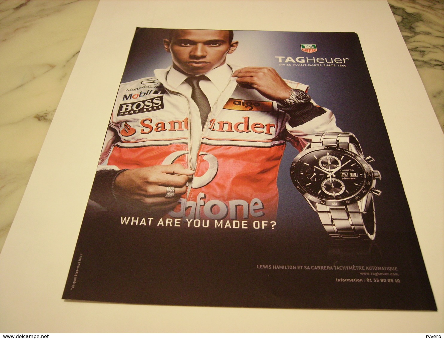 PUBLICITE LEVIS HALMITON ET  MONTRE TAGHEUER 2008 - Publicités