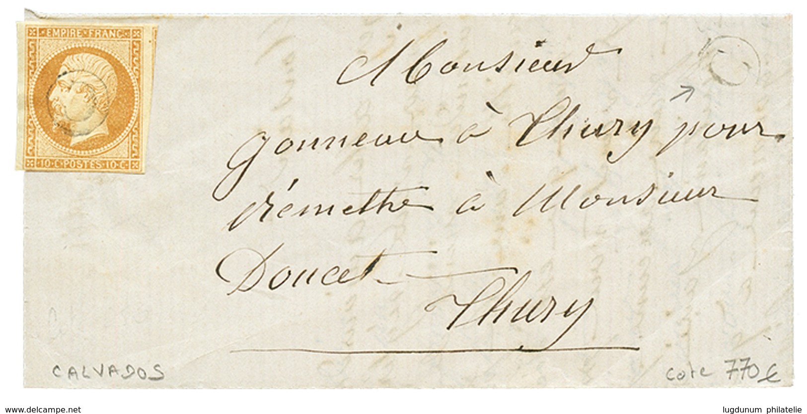 2 1861 10c(n°13) Obl. Boite RURALE C Sur Lettre Avec Texte De SAINTE Pour THURY. Rare. TTB. - Altri & Non Classificati