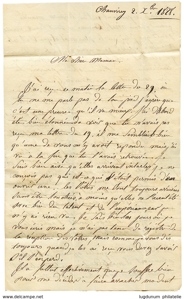 8 1825 Double Cursive 69 CINTREY/COMBEAU FONTAINE + Dateur A Sur Lettre Avec Texte. TB. - Altri & Non Classificati