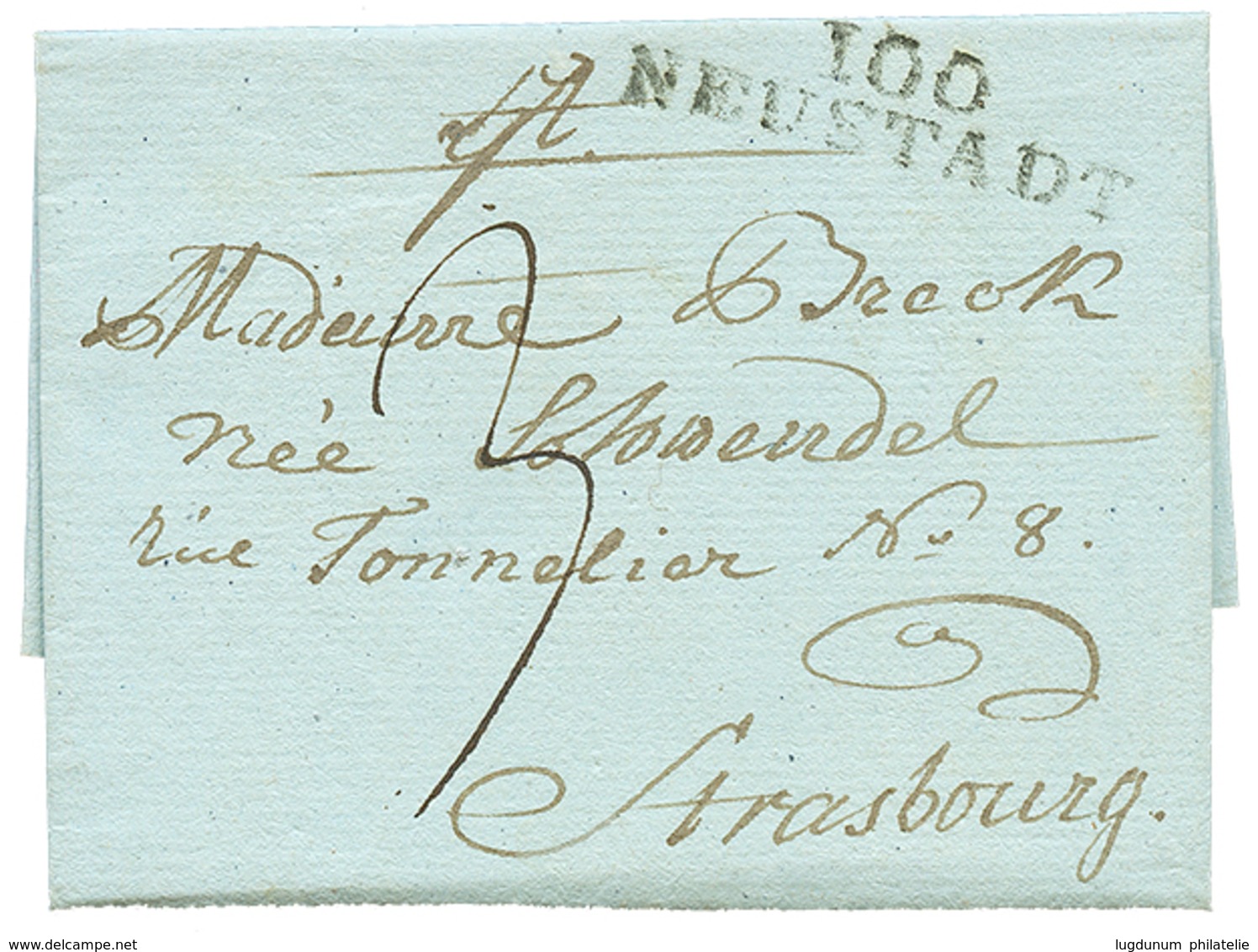 34 1805 100 NEUSTADT Sur Lettre Avec Texte Daté "DEIDERHEIM" Pour STRASBOURG. Superbe. - Altri & Non Classificati