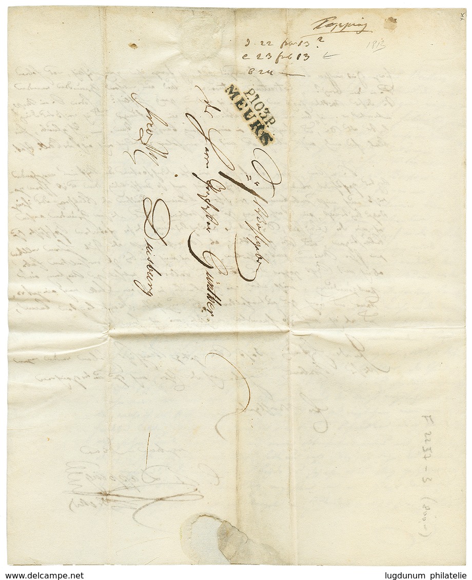 35 1813 Trés Rare Cachet P.103.P MEURS Sur Lettre Avec Texte Pour DUISBURG. Quelques Lettres Connues. TTB. - Andere & Zonder Classificatie